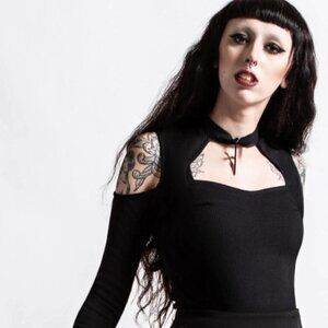 Killstar Double Crossed Long Sleeve Top